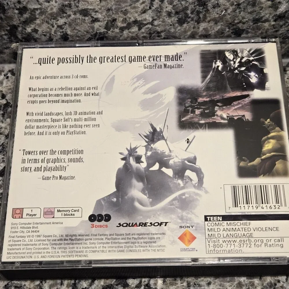 Final Fantasy VII (Sony PlayStation 1, 1997) Greatest Hits , PS1 Complete RPG